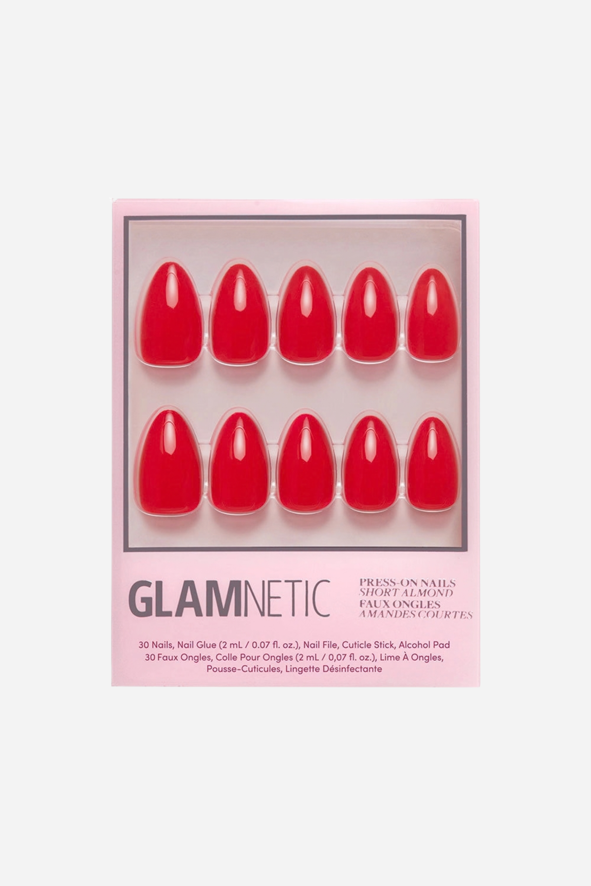 Glamnetic - Press-on Nails Short Almond - Fiery Red