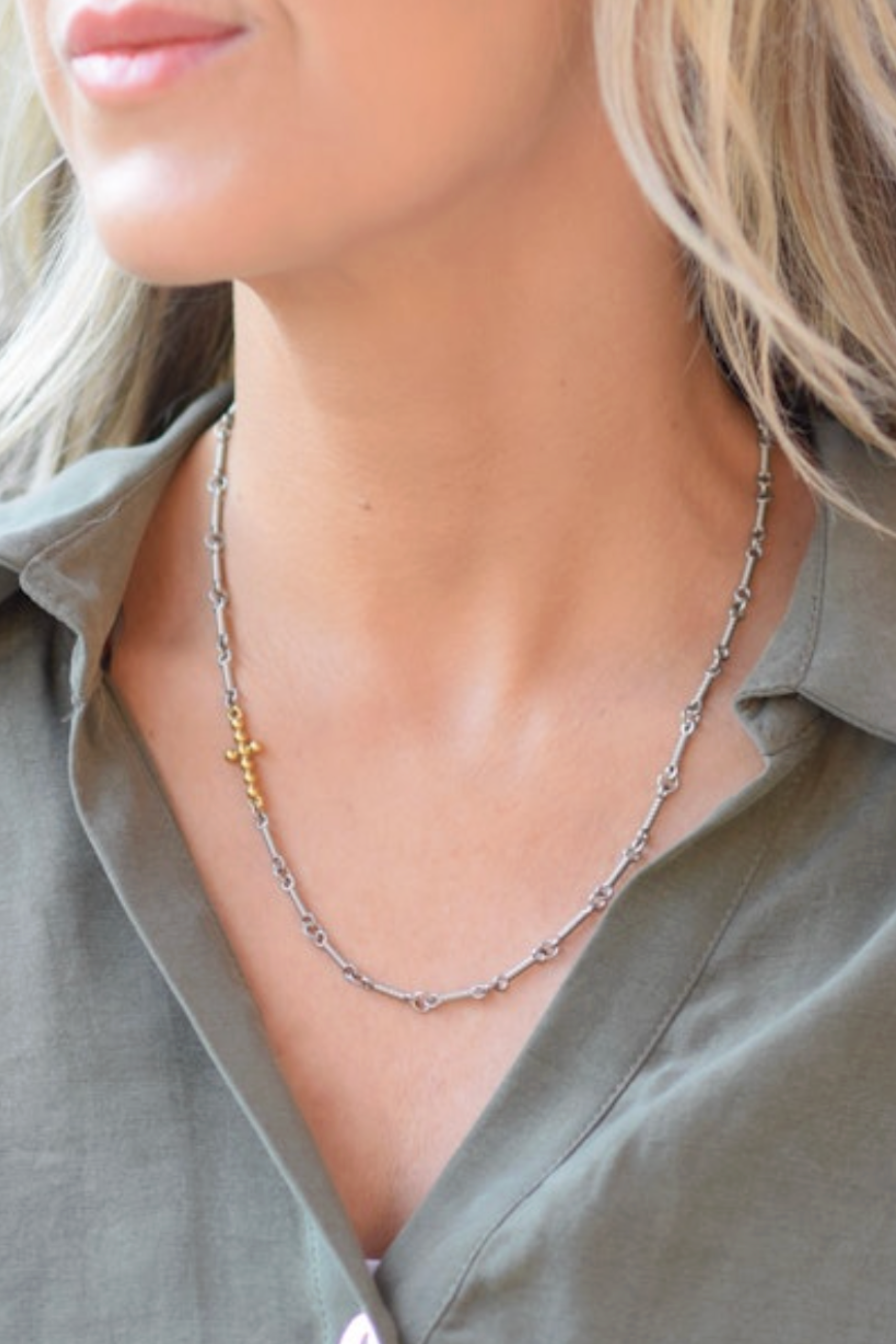 Farrah B Almighty Then Cross Necklace