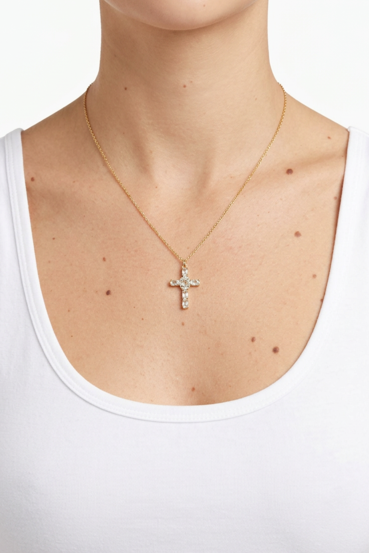 18K Sophia Diamond Cross Necklace