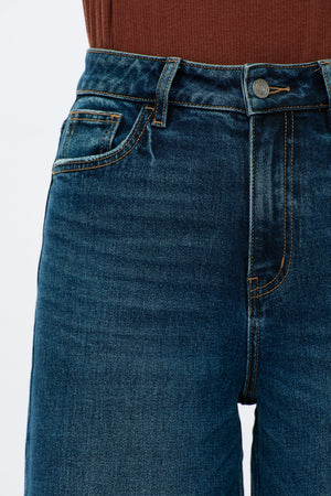 Mid Rise Wide Leg Jeans - Vintage Dark Blue