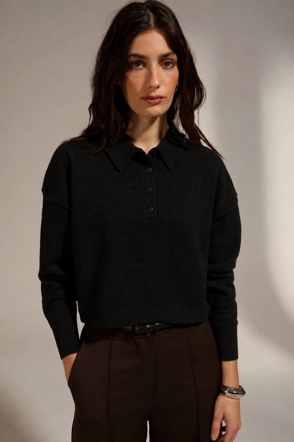 Rila Polo Sweater - Black
