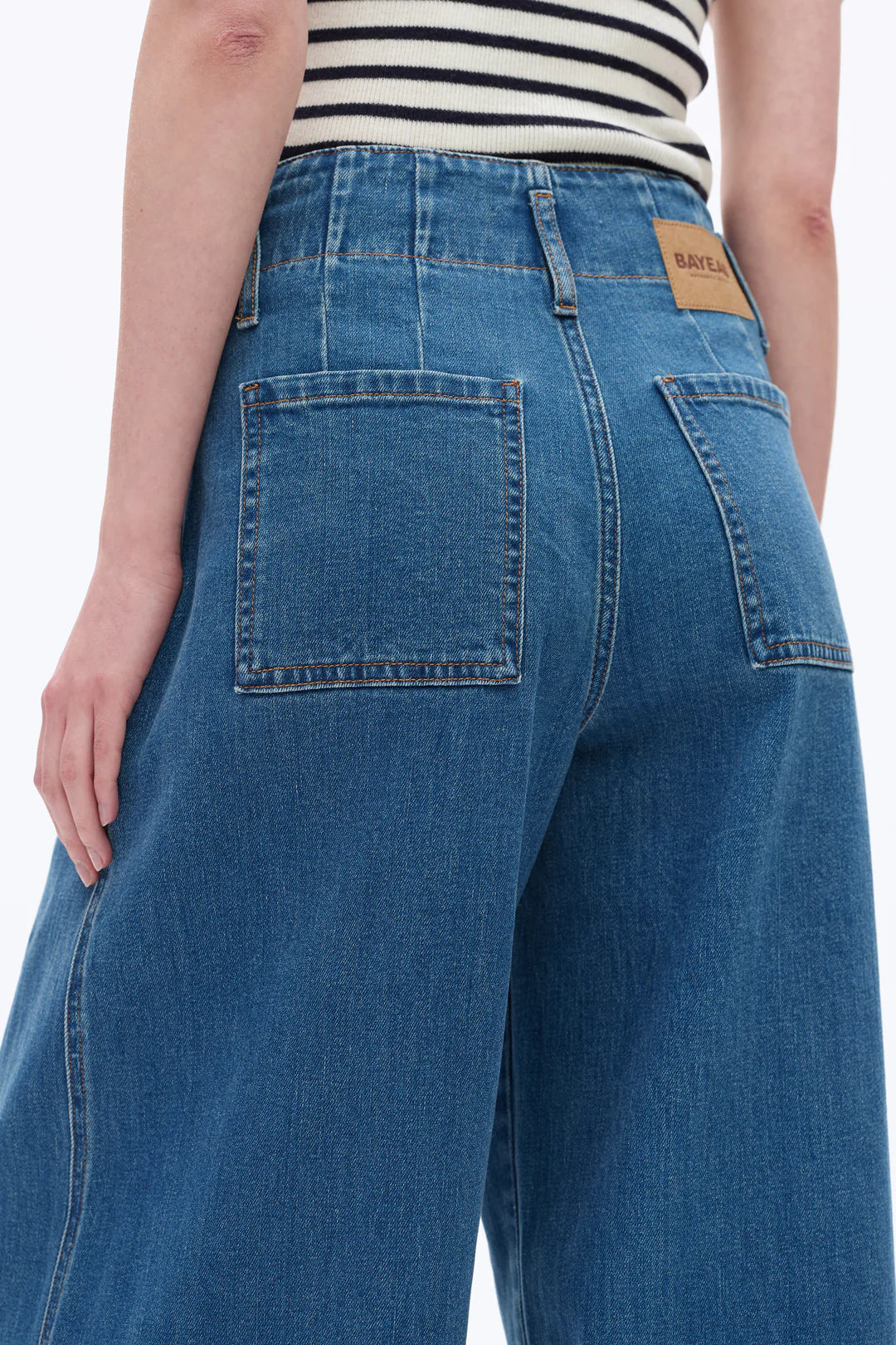 High Rise Wide Leg Pleated Jeans