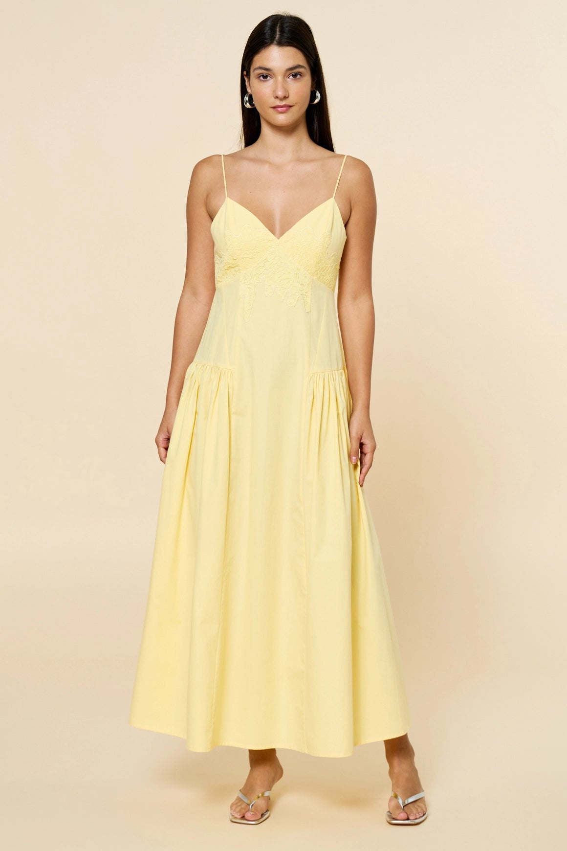 Summer Lace Maxi Dress - Yellow