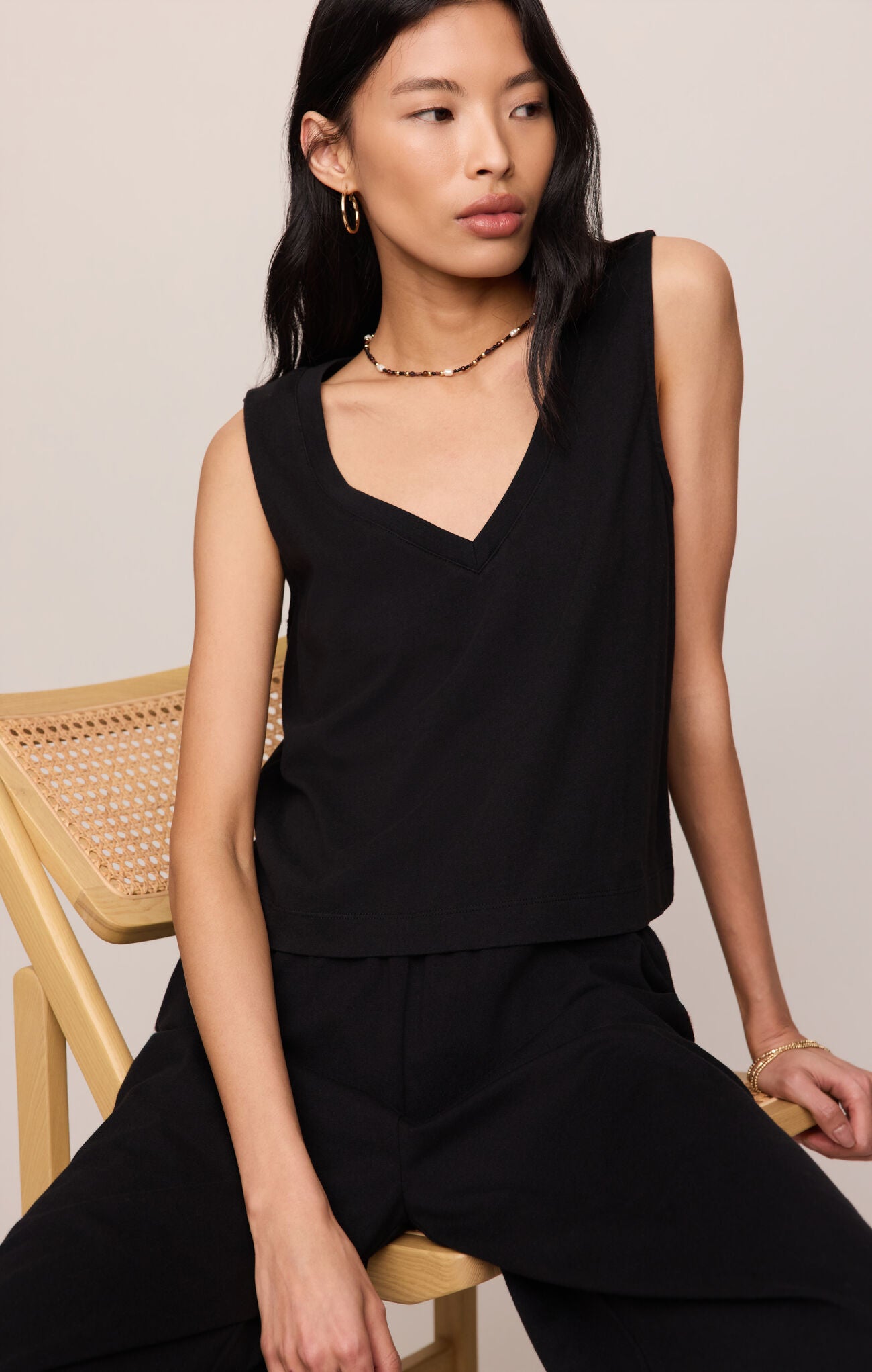 Z Supply Sloane V-Neck Top - True Black
