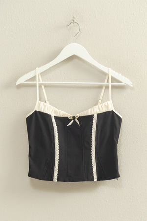Gameday Lace Trim Corset Tank