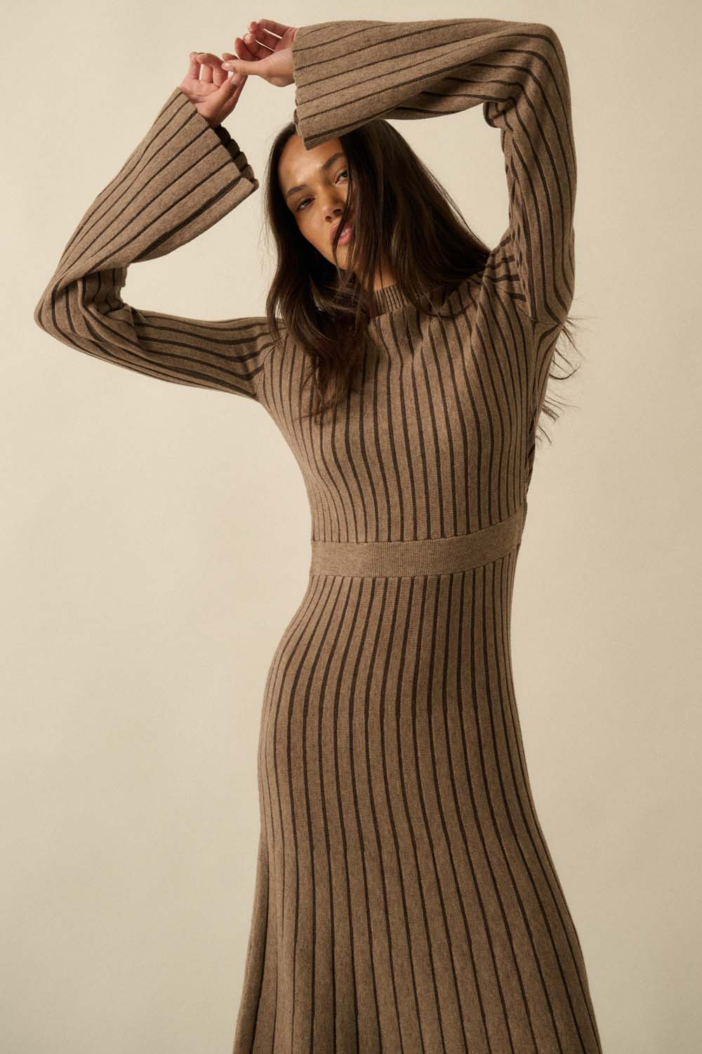 Striped Sweater Maxi Dress