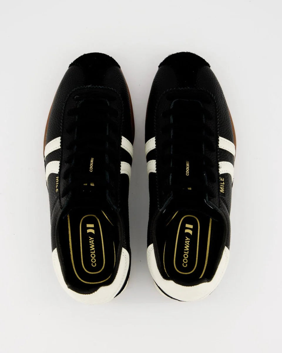Coolway - Mile Sneakers - Black Leather