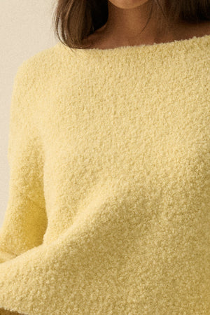 Textured Bubble Sleeve Sweater - Yellow