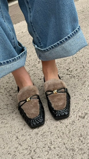 Dolce Vita - Bonie Plush Loafers - Midnight Crinkle Patent