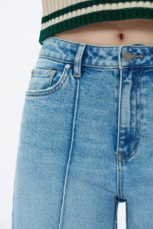 High Rise Wide Leg Jeans - Light Blue