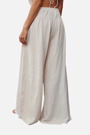 Wide Leg Gauze Pants - Natural