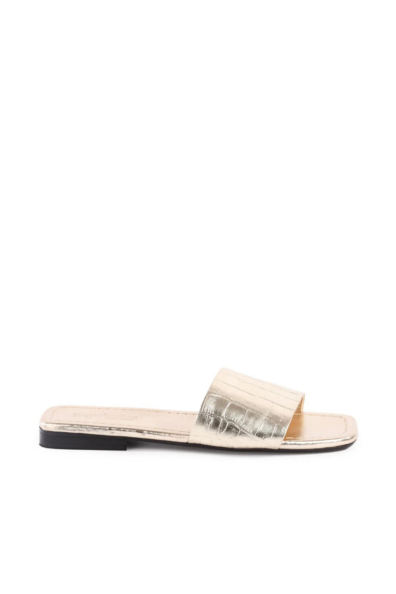 Seychelles Paris Sandals - Gold Croco