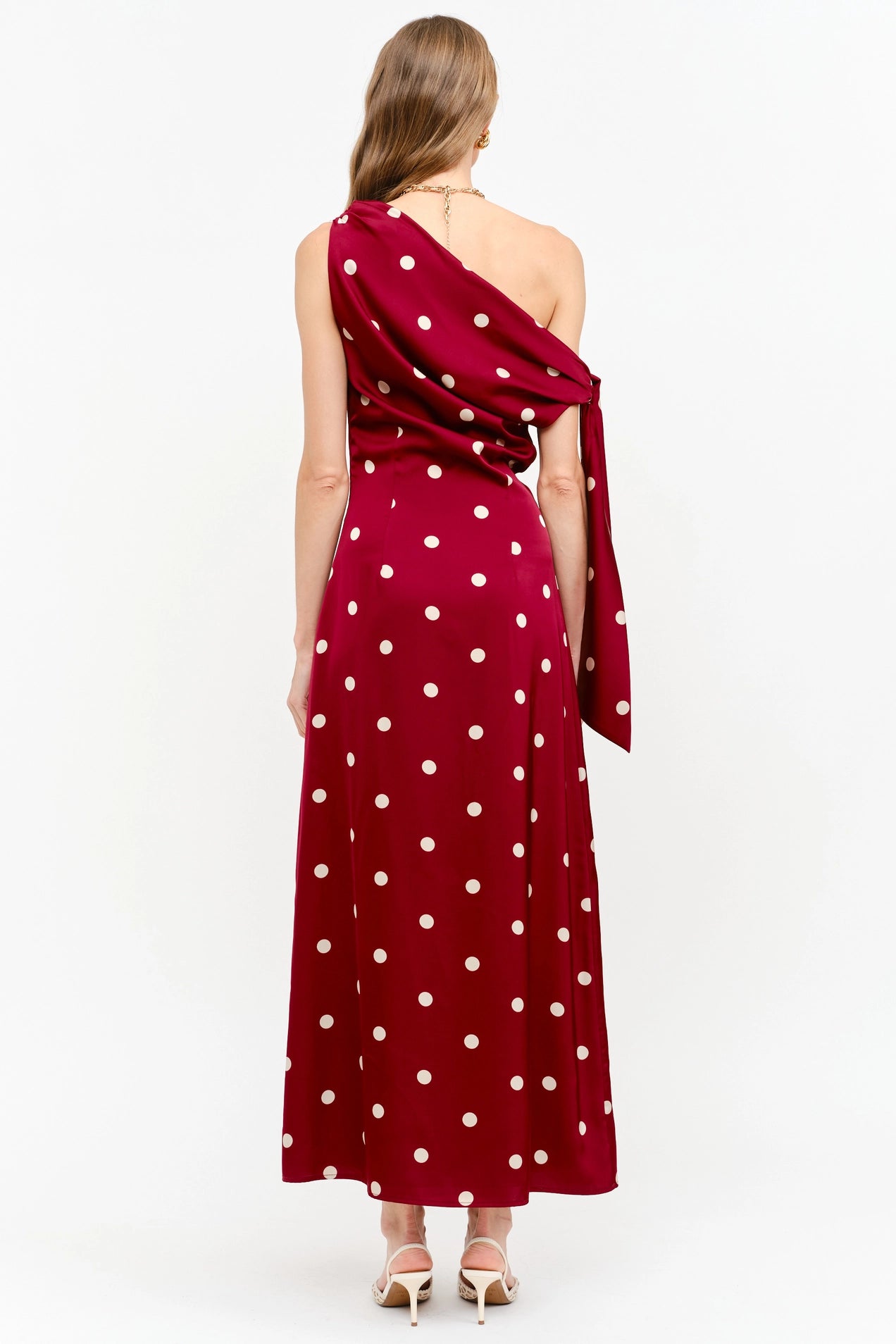 Remie Maxi Dress - Wine Polka Dot