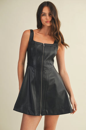 Motto Leather Mini Dress