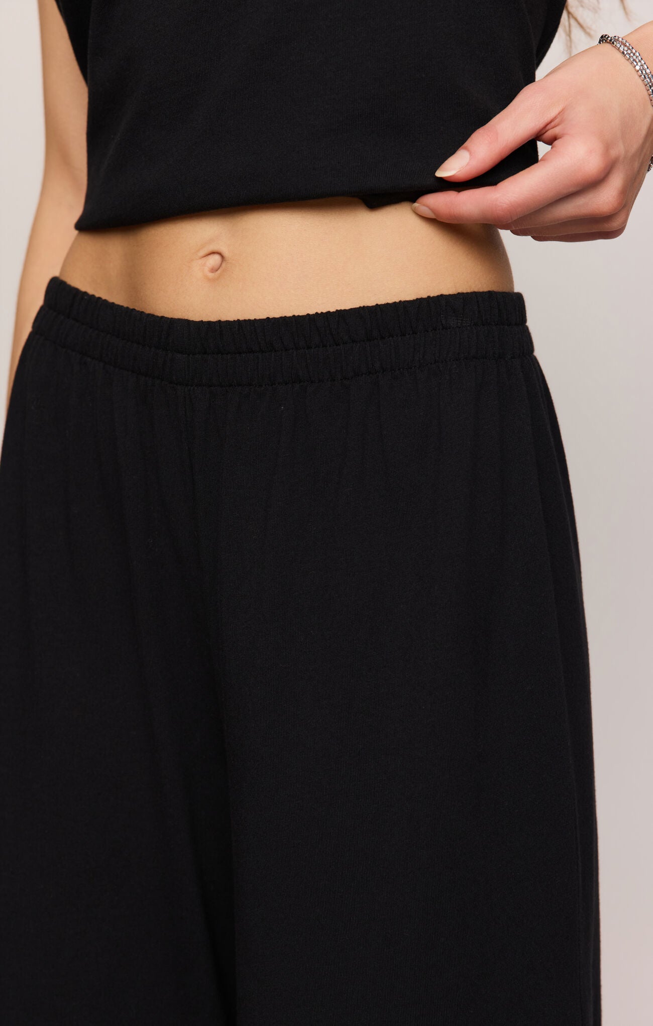 Z Supply Scout Jersey Crop Flare Pant - True Black