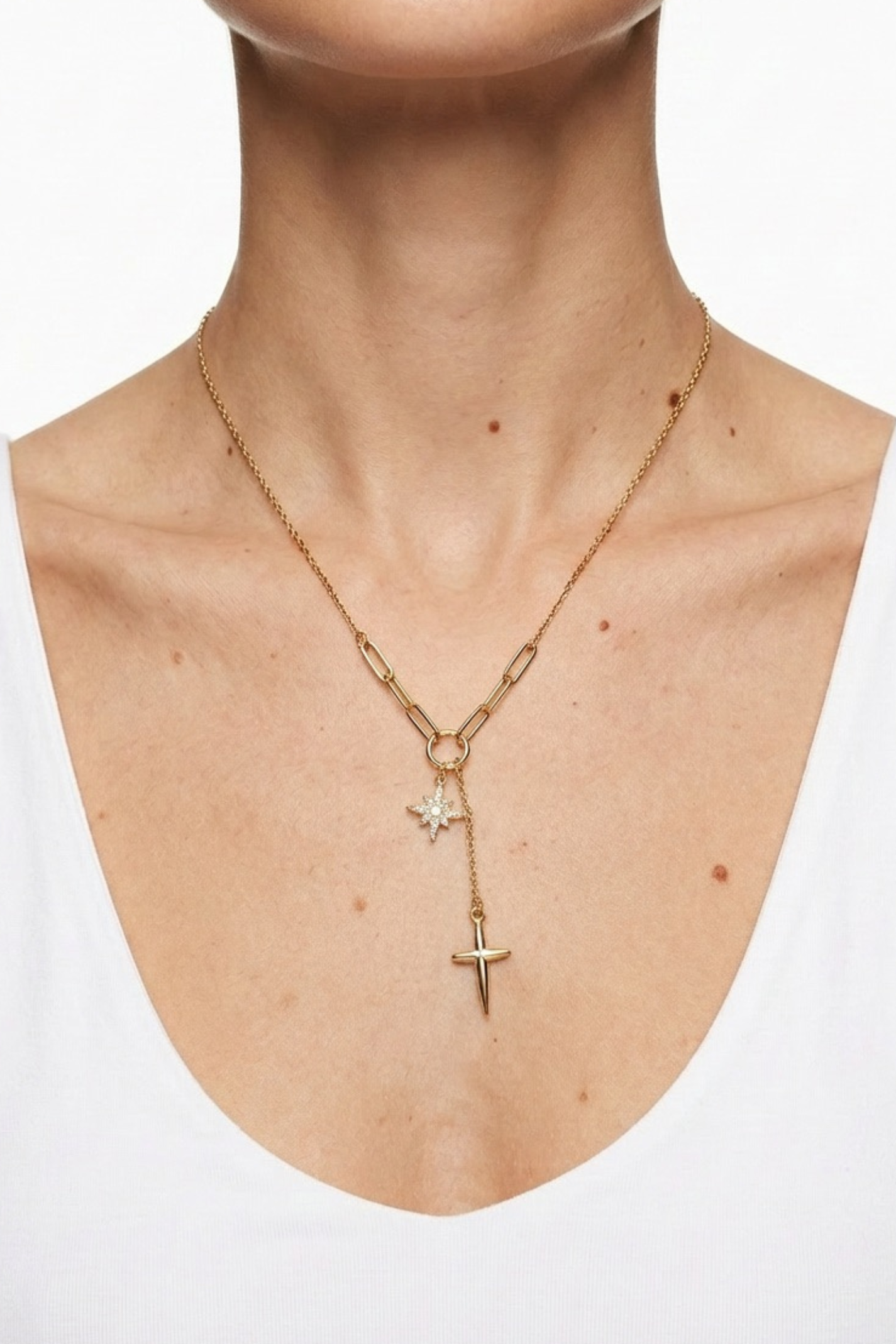 18K Sarah Cross Necklace