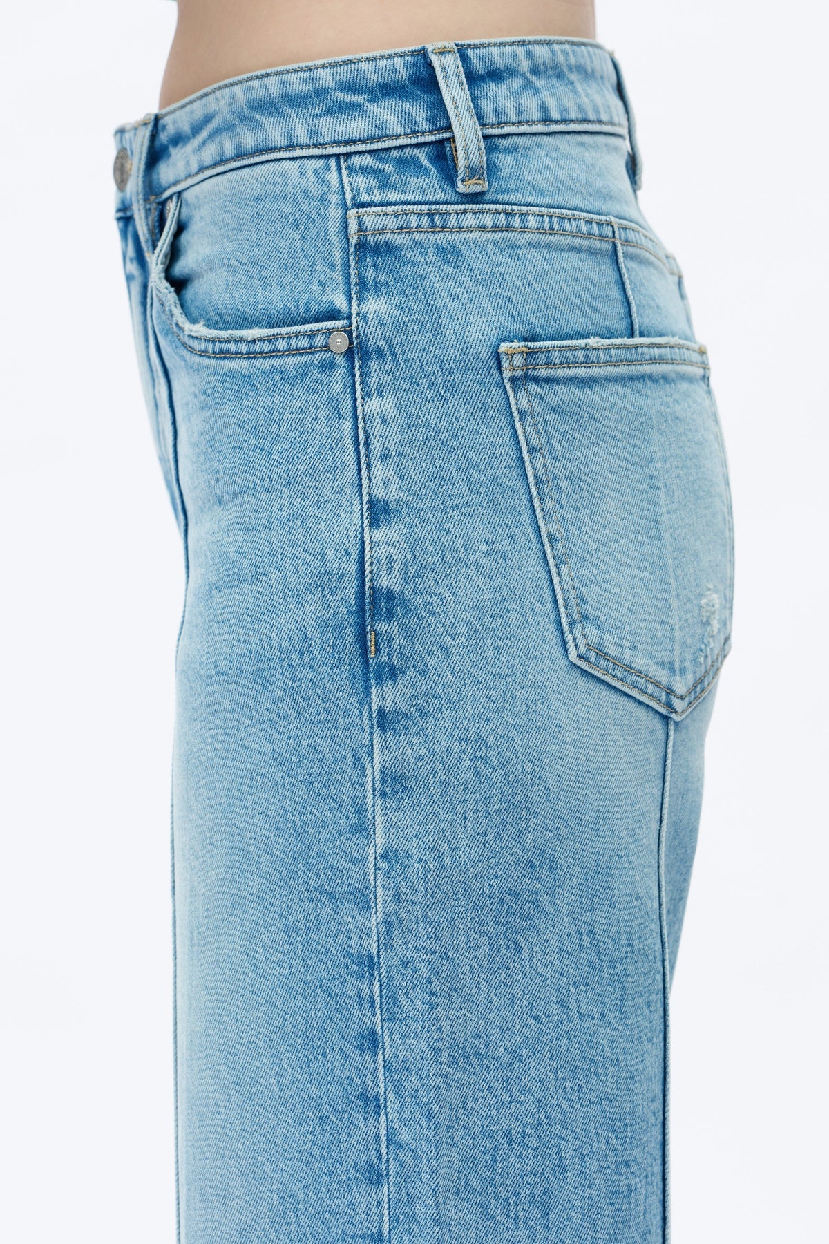High Rise Wide Leg Jeans - Light Blue