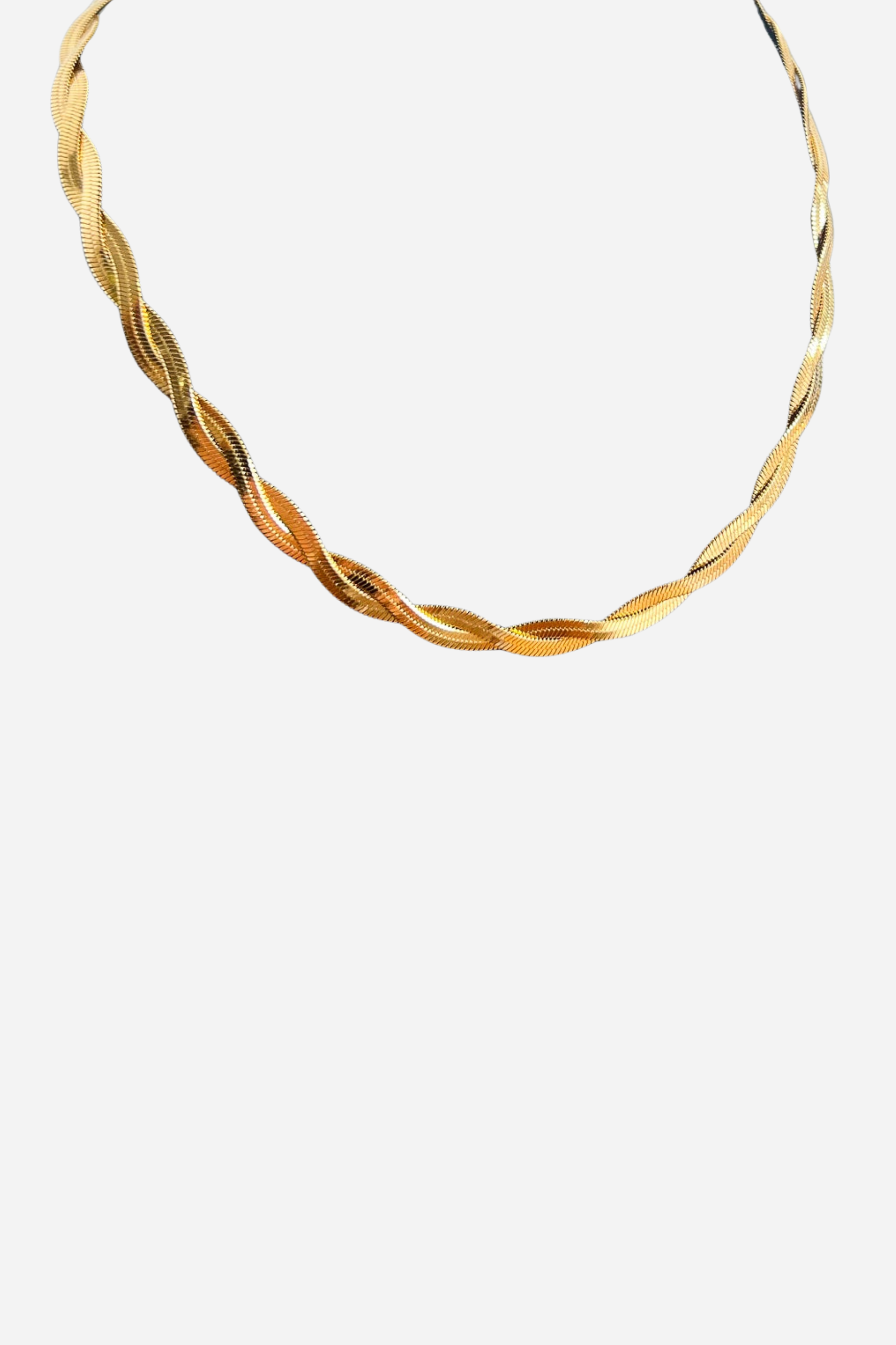 18K Braided Herringbone Necklace