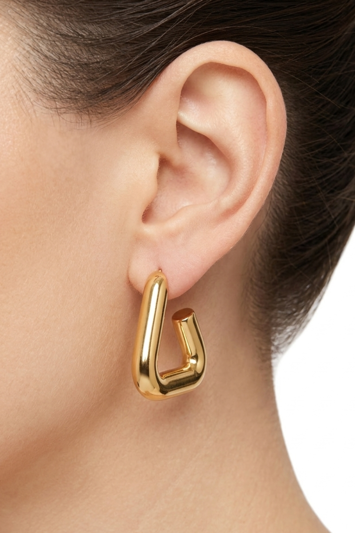 18K Triangle Hoop Earrings