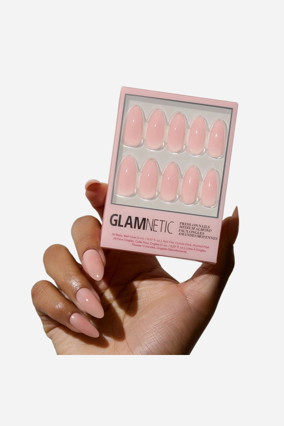 Glamnetic - Press-on Nails Medium Almond - Sheer Pink