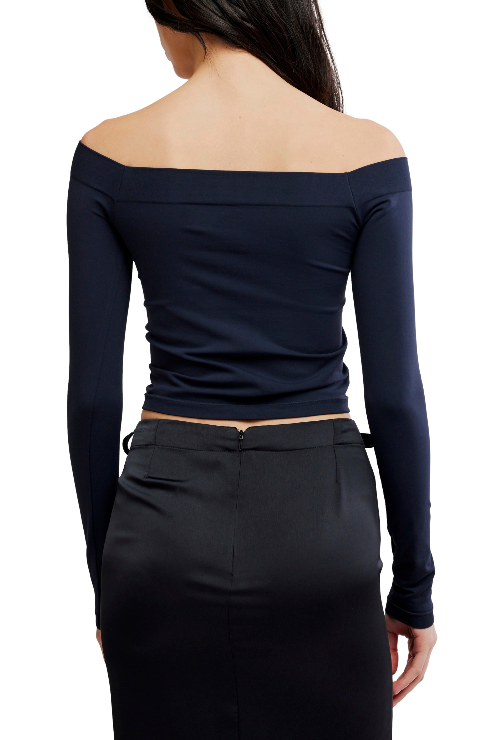 Free People Round Two Off The Shoulder Top - Black