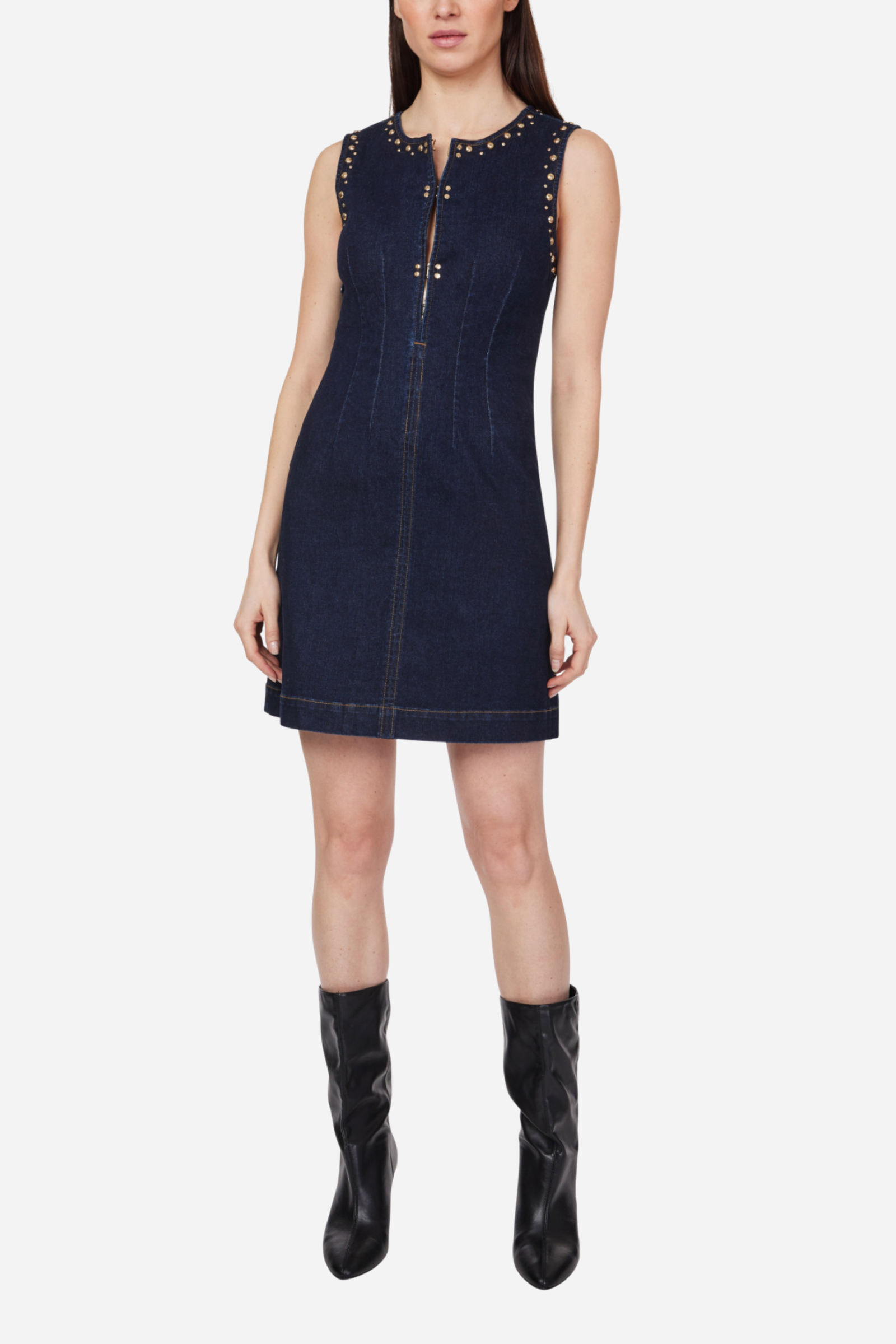 Studded Mini Dress - Rinse Wash