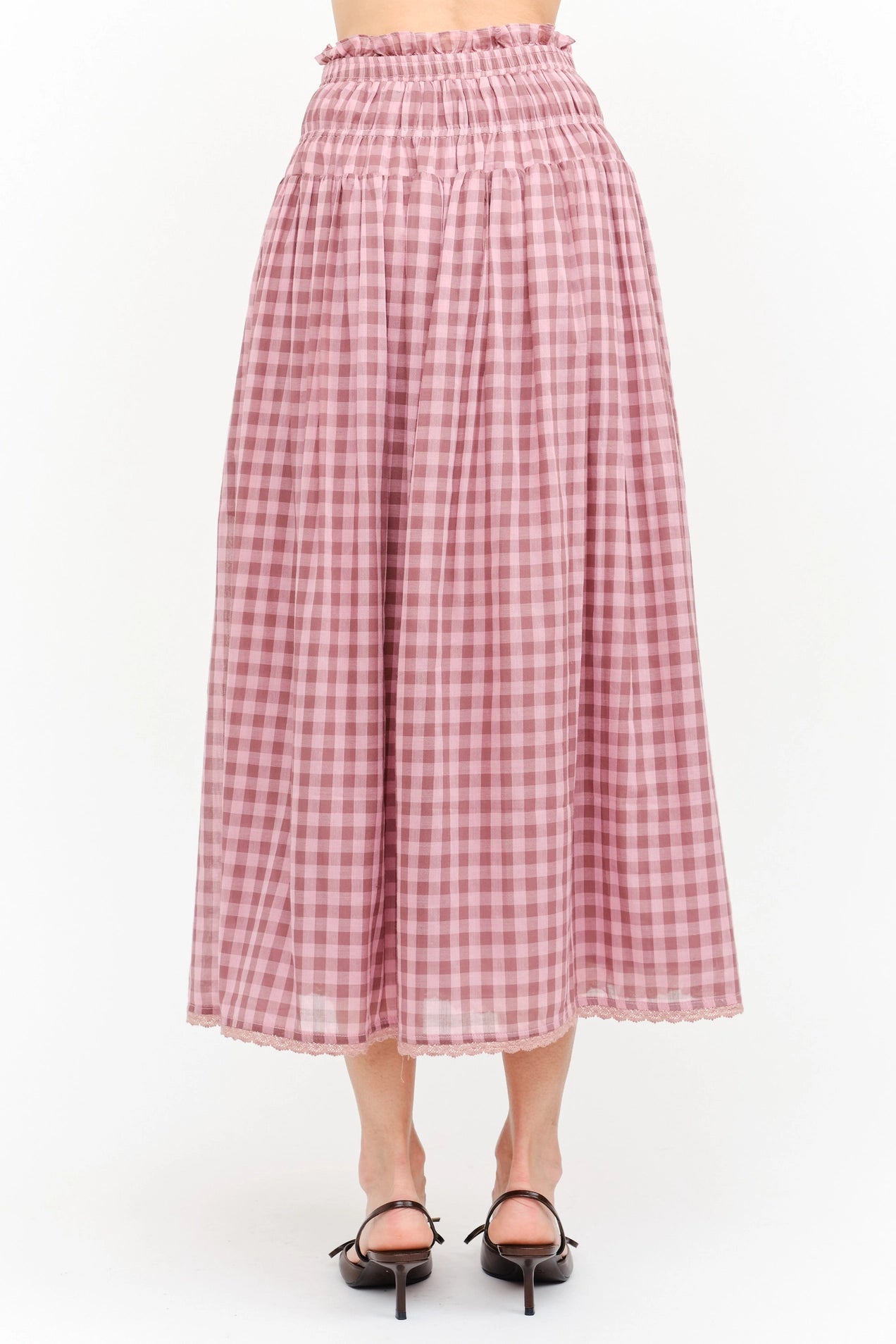 Amelie Skirt - Mauve Gingham