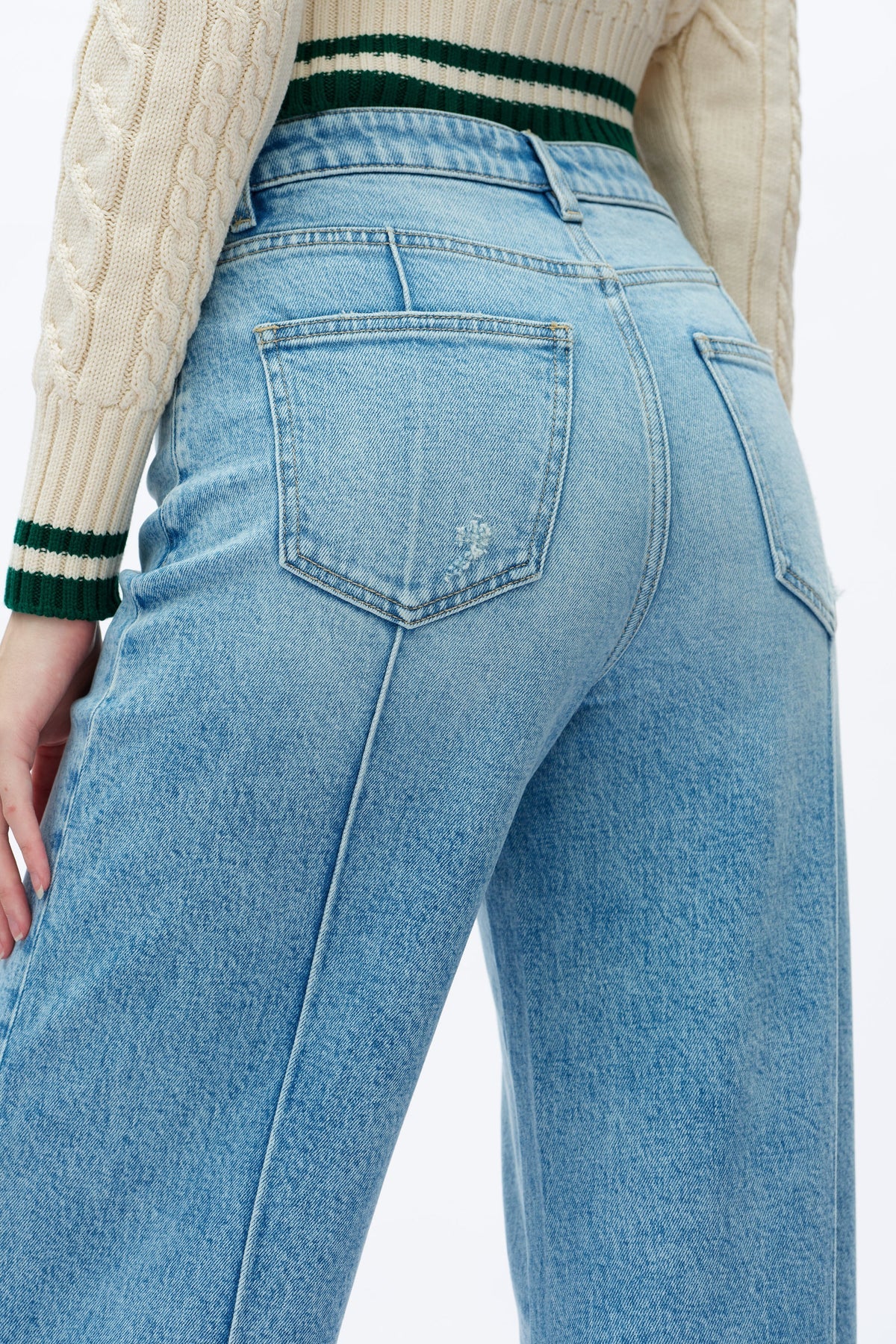 High Rise Wide Leg Jeans - Light Blue