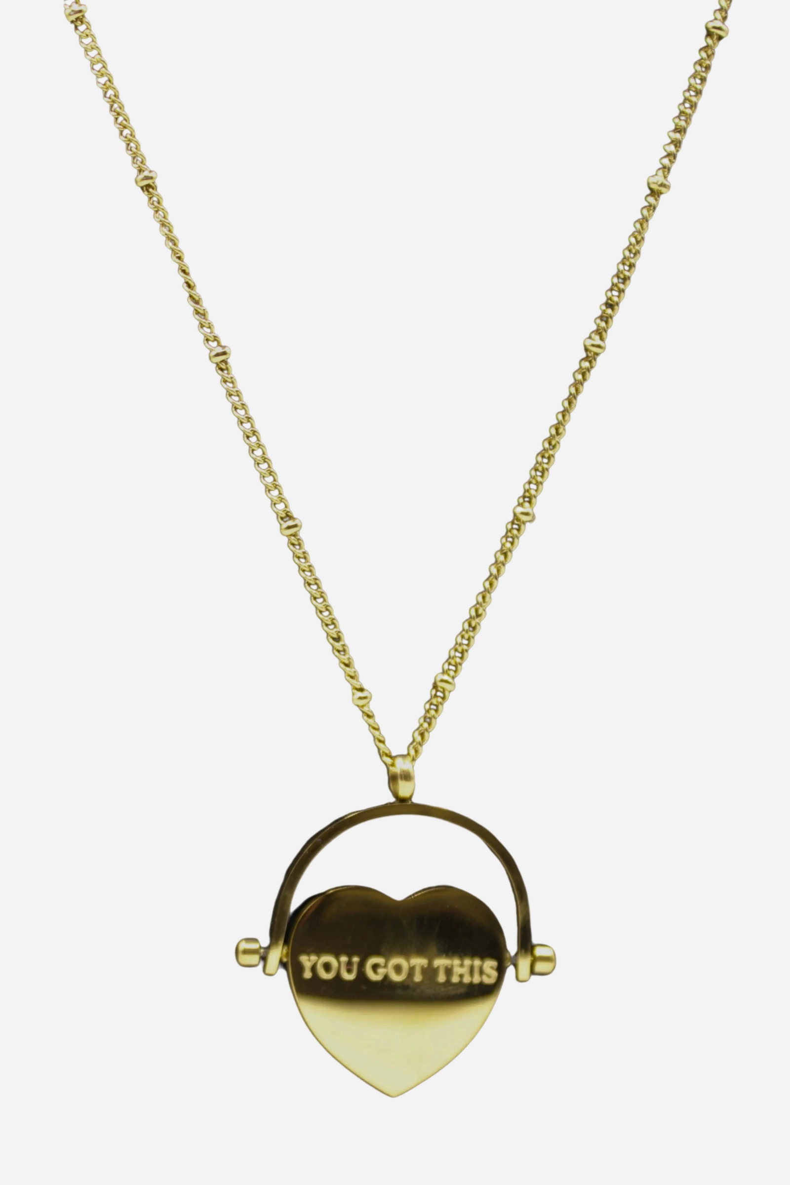 18K Keep Going Heart Pendant Necklace