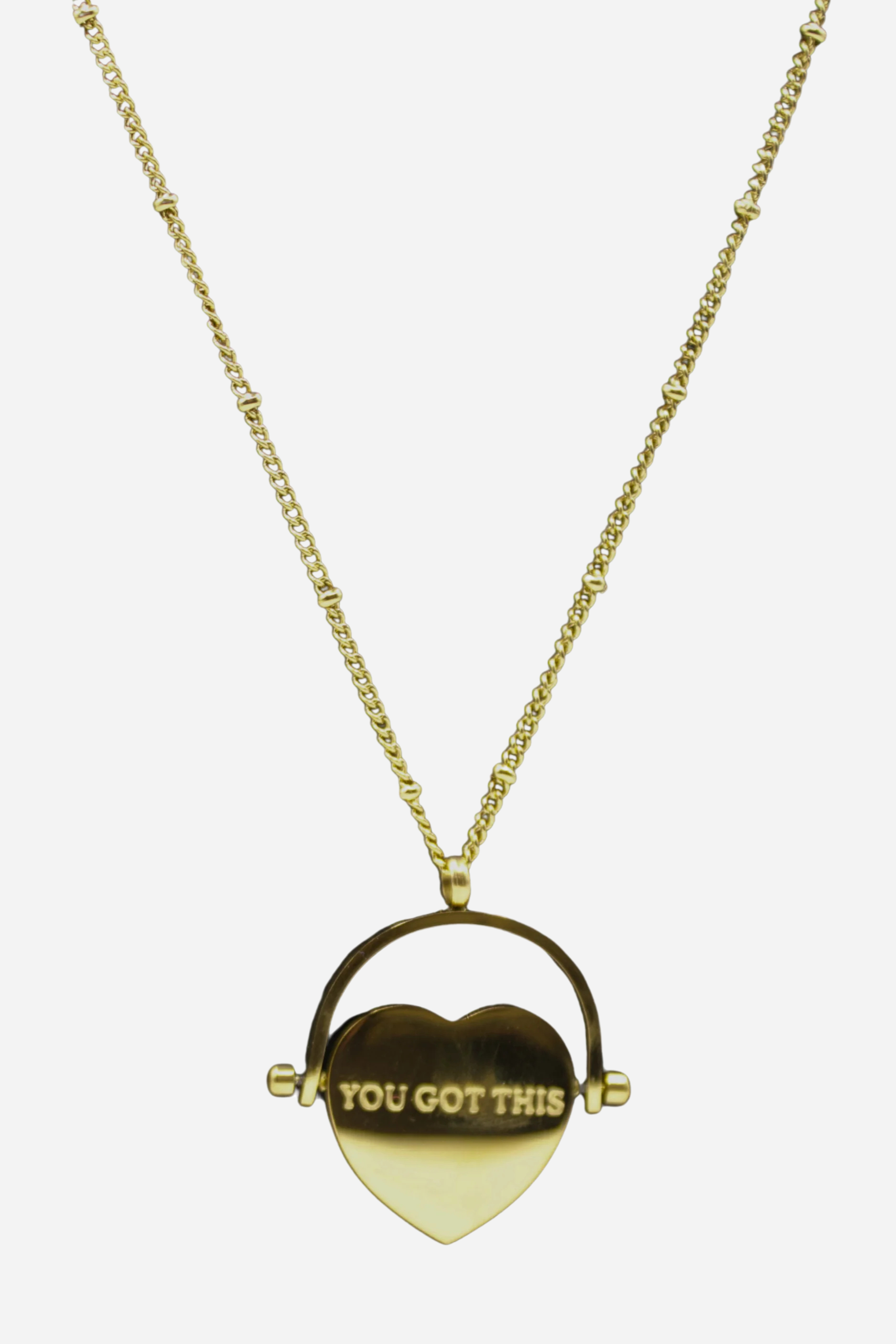 18K Keep Going Heart Pendant Necklace