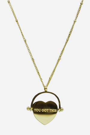 18K Keep Going Heart Pendant Necklace