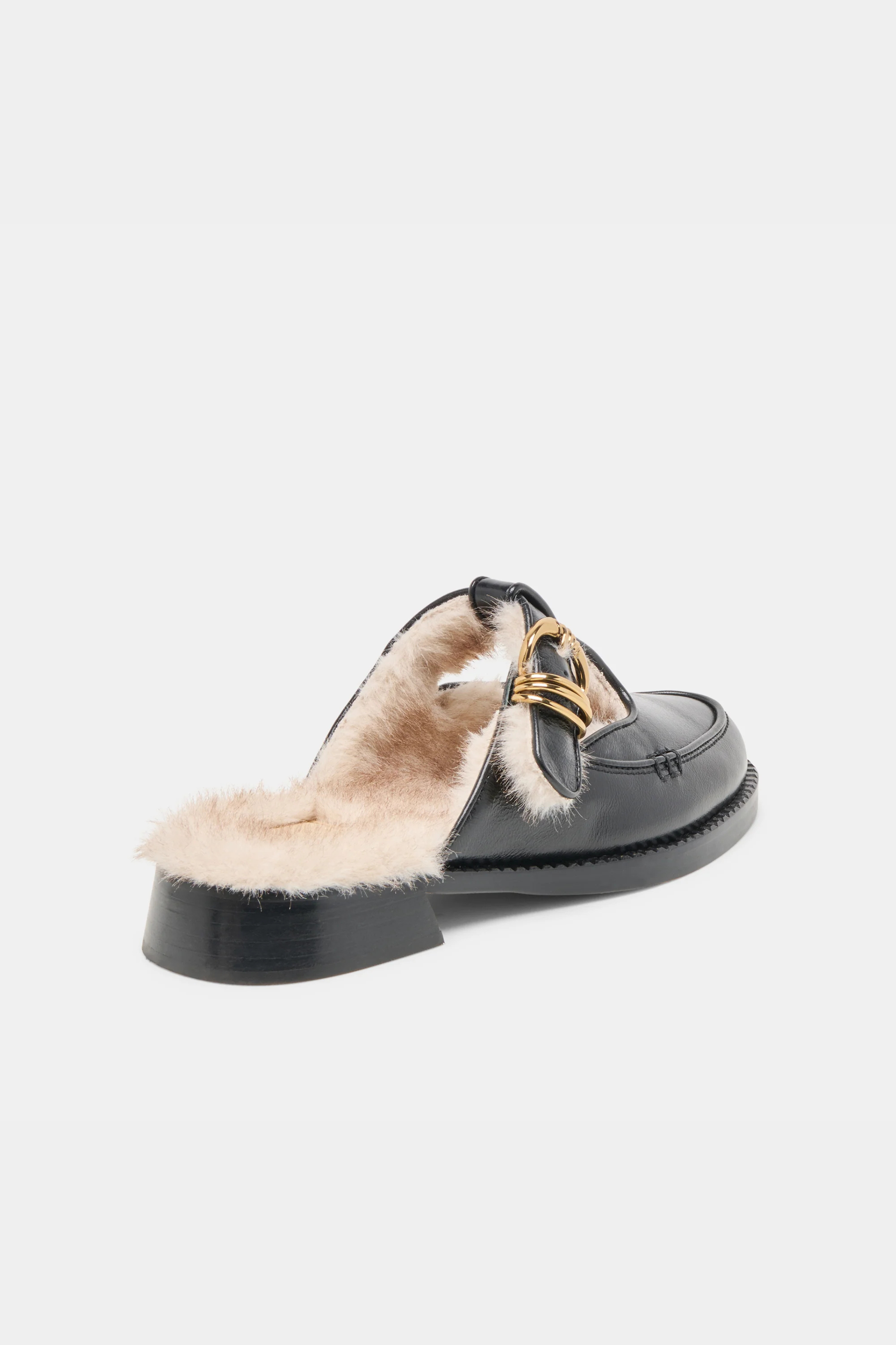 Dolce Vita Harlah Plush Mules - Black Leather