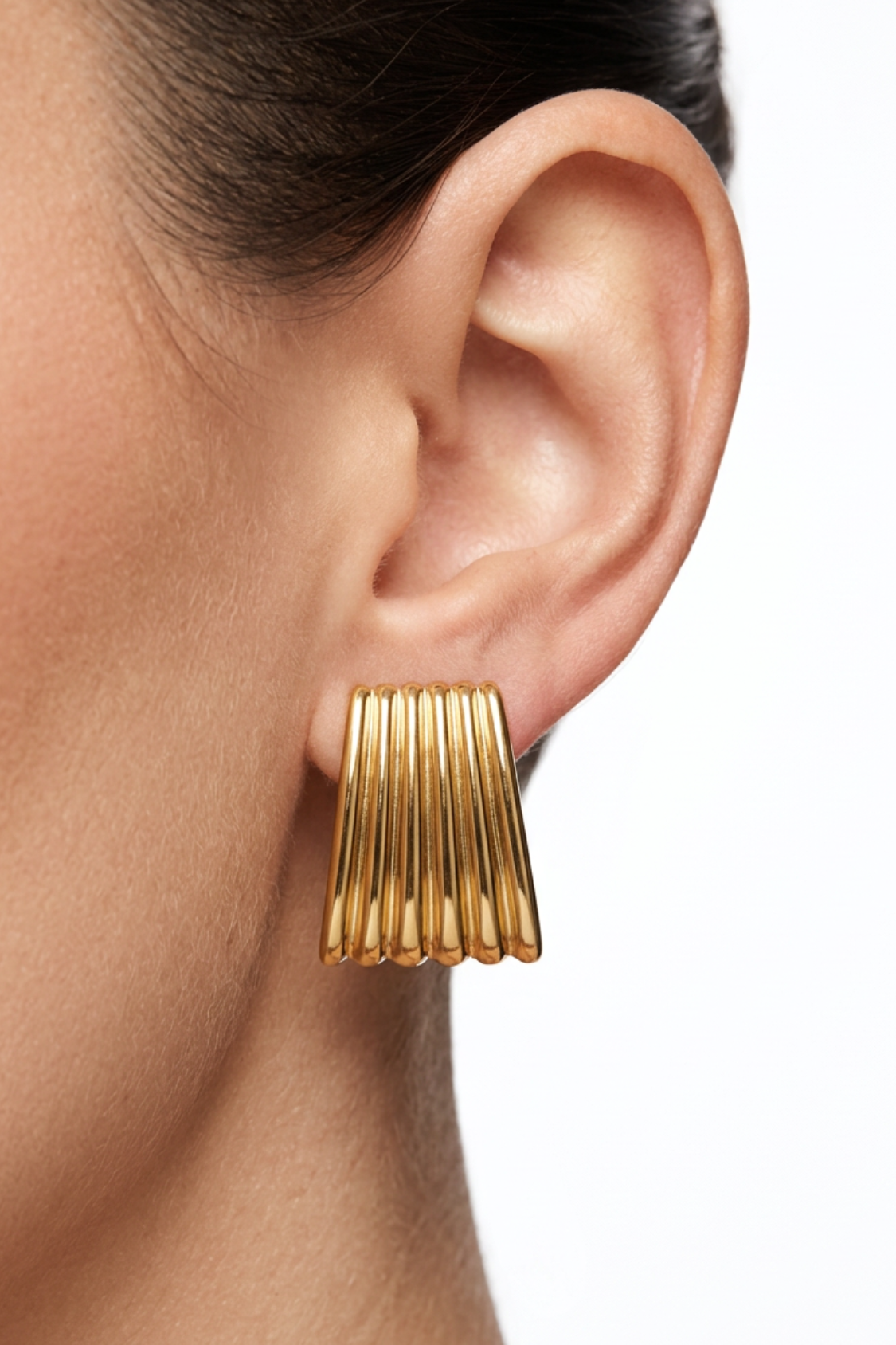 18K Madelyn Ribbed Statement Earrings