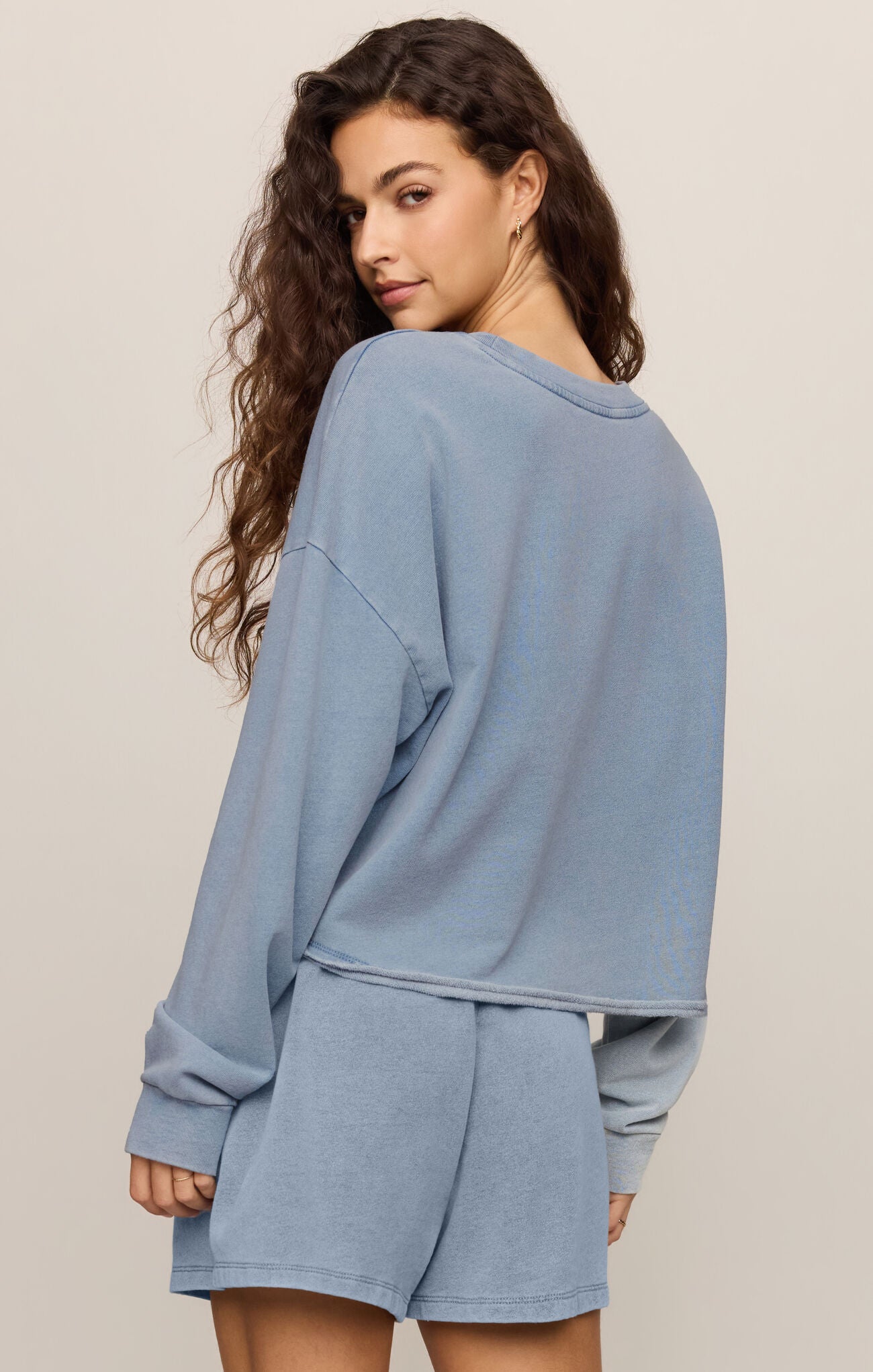 Z Supply Circuit Knit Denim Sweatshirt - Ocean Air Indigo