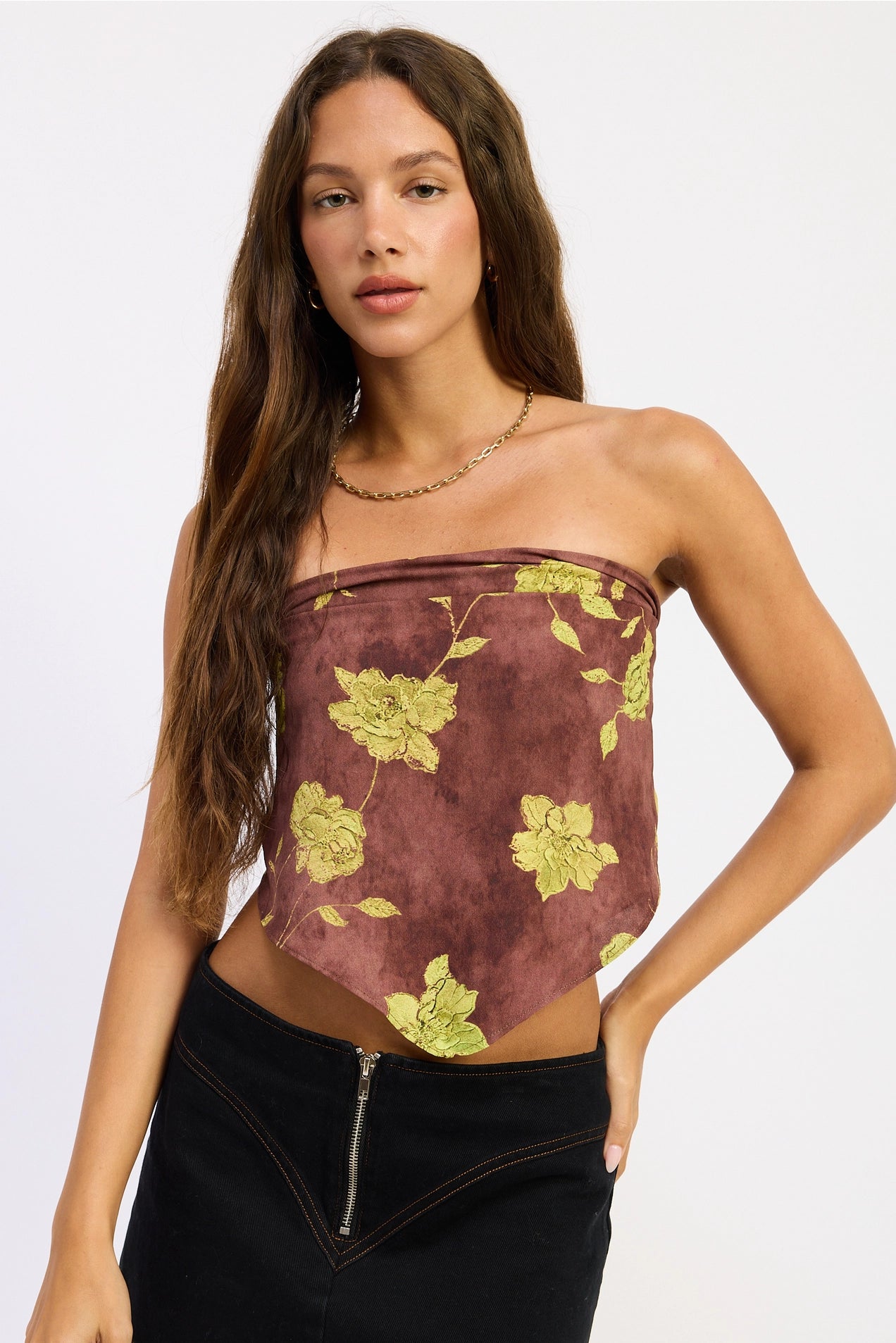 Scarf Bandana Top - Brown