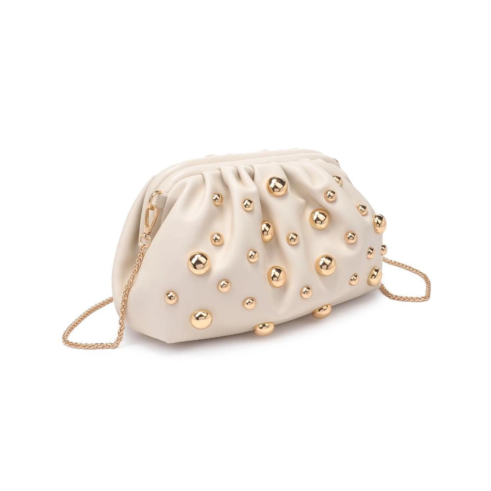 Carey Studded Clutch - Oatmilk