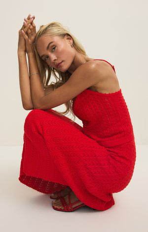 Z Supply Lexa Sweater Maxi Skirt - Red