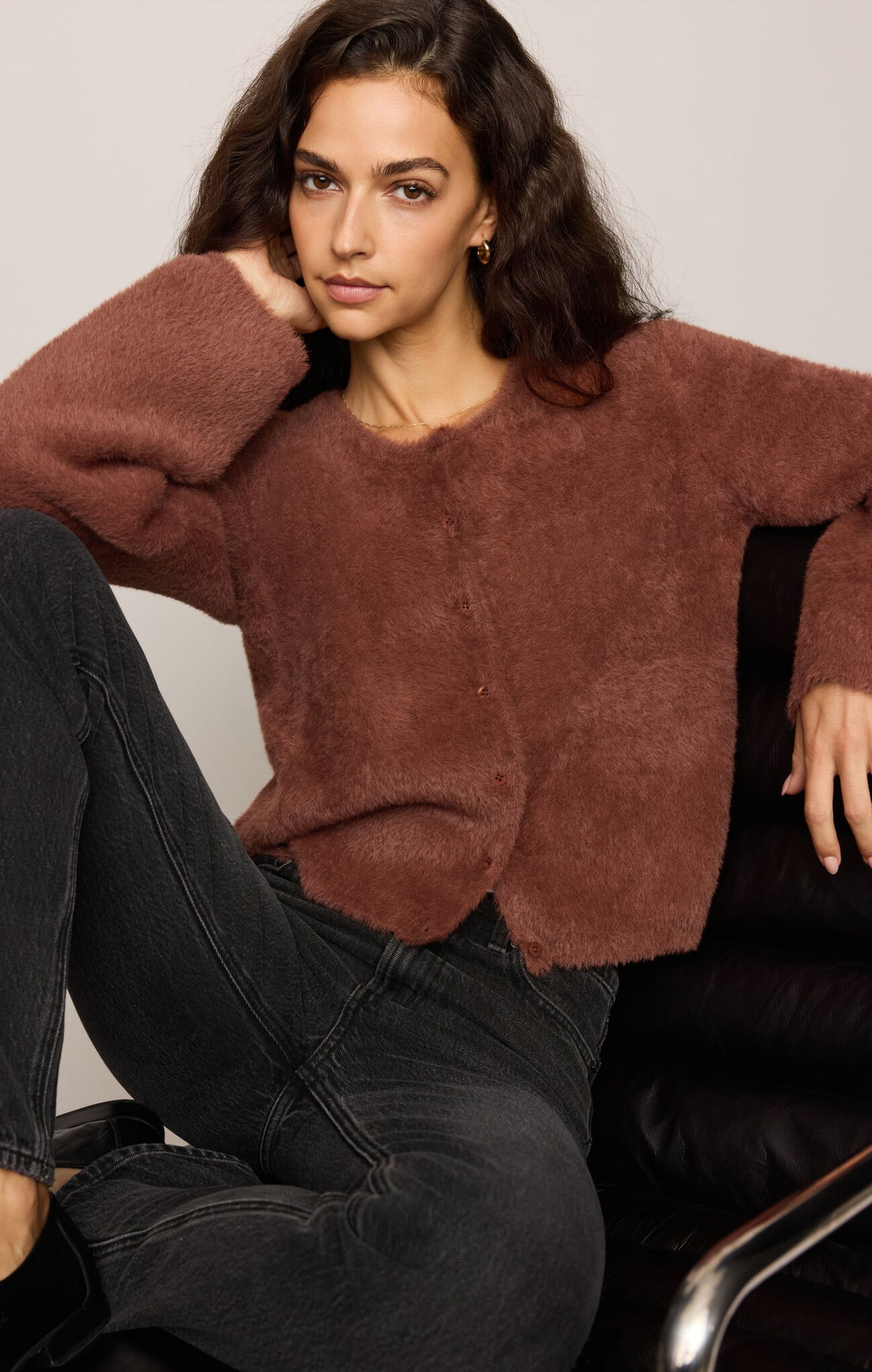 Z Supply - Winterglow Fluffy Cardigan - Dark Rosewood