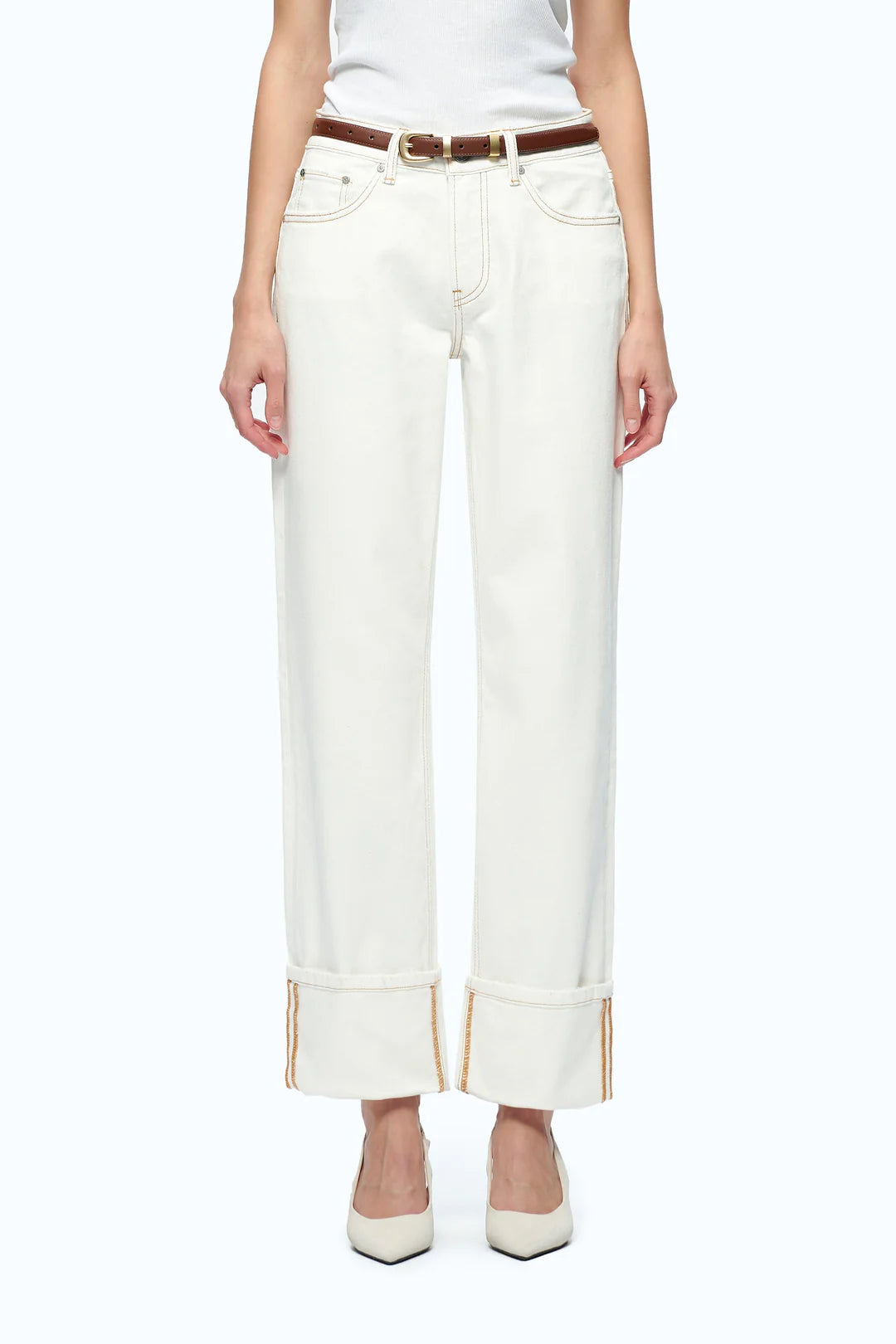 Michelle Mid Rise Straight Leg Jeans