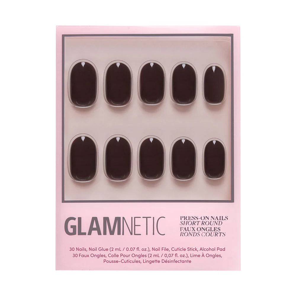 Glamnetic - Press-on Nails Short Round - Bark Brown