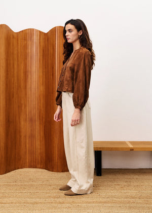 FRNCH Pensee Blouse - Brown