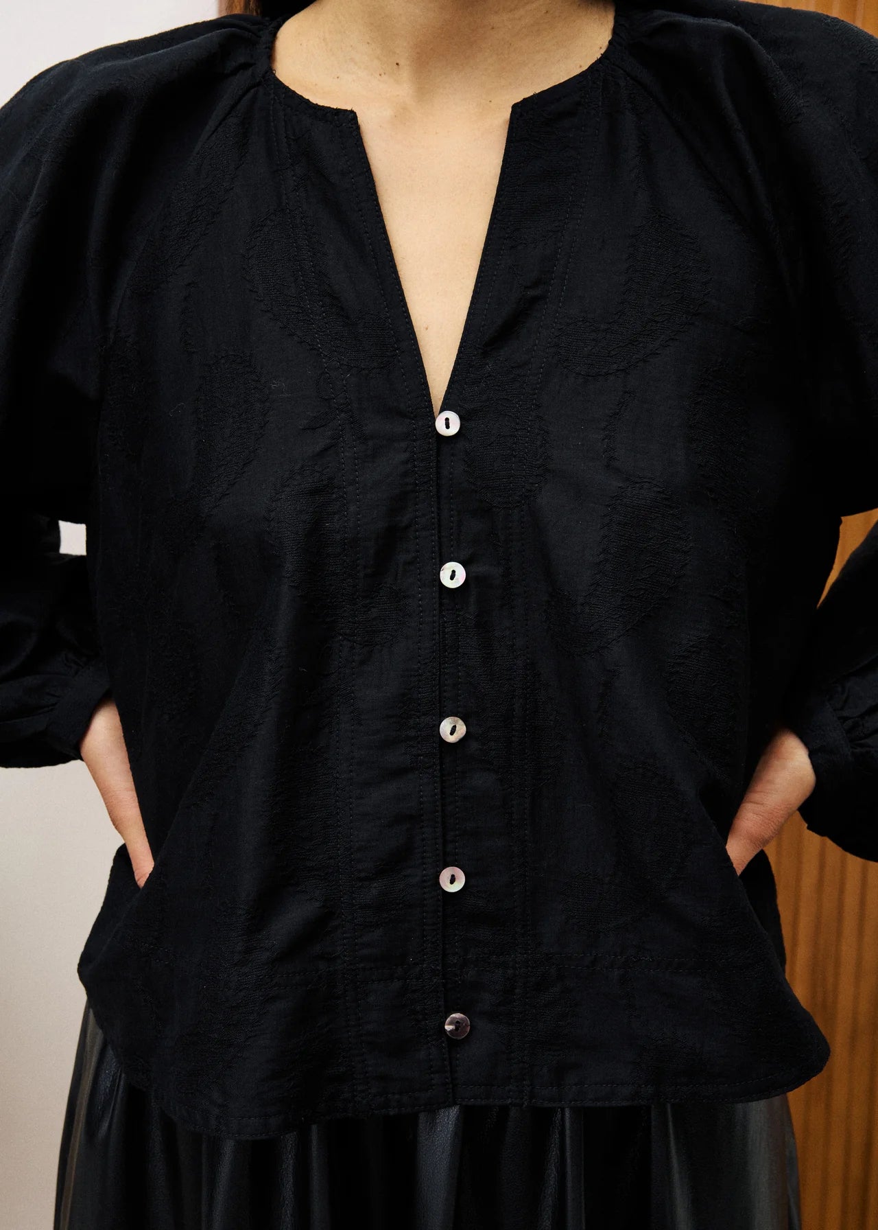 FRNCH Pensee Blouse - Black