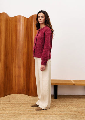 FRNCH Selkirk Cardigan - Bordeaux