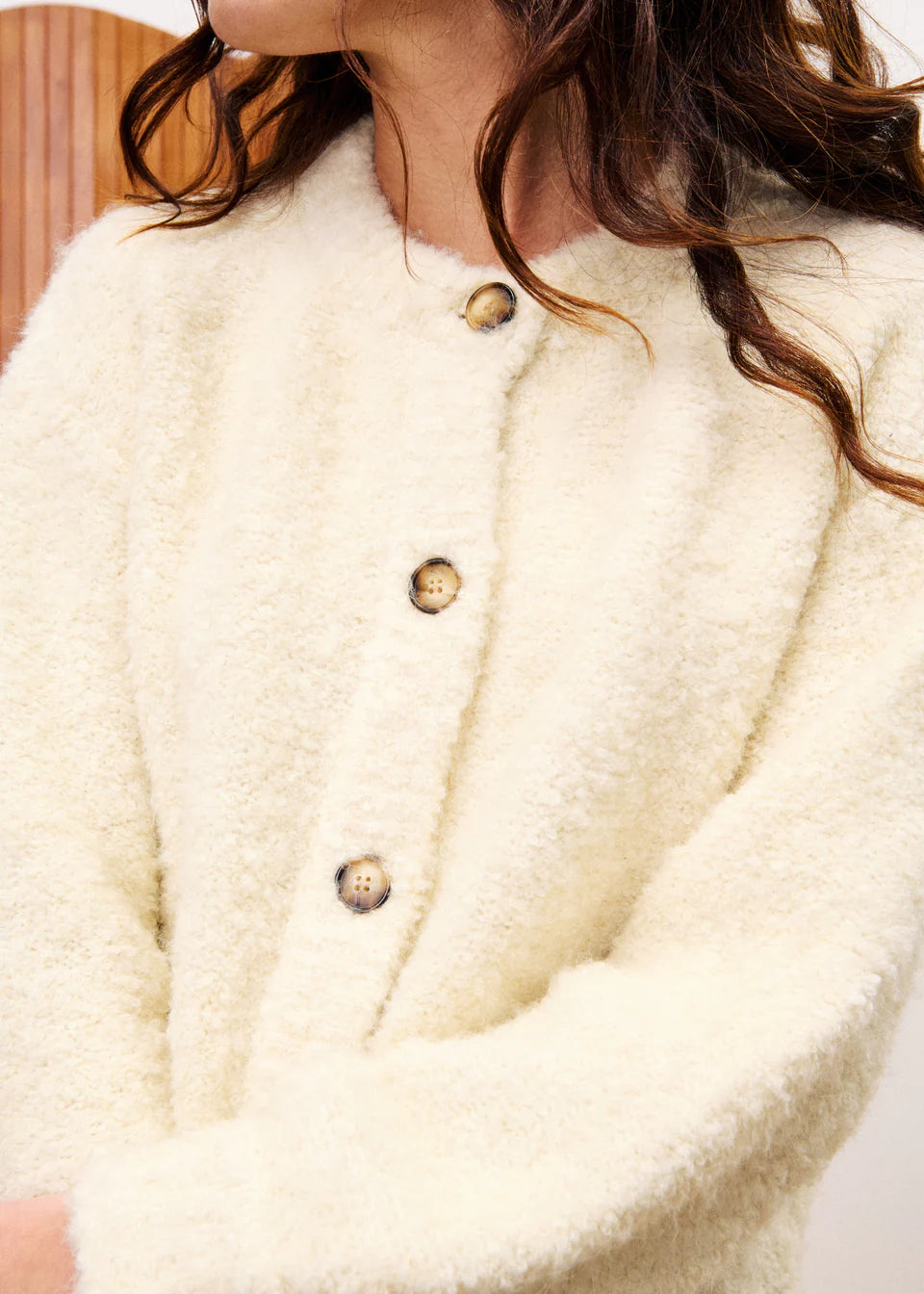 FRNCH Selkirk Cardigan - Cream