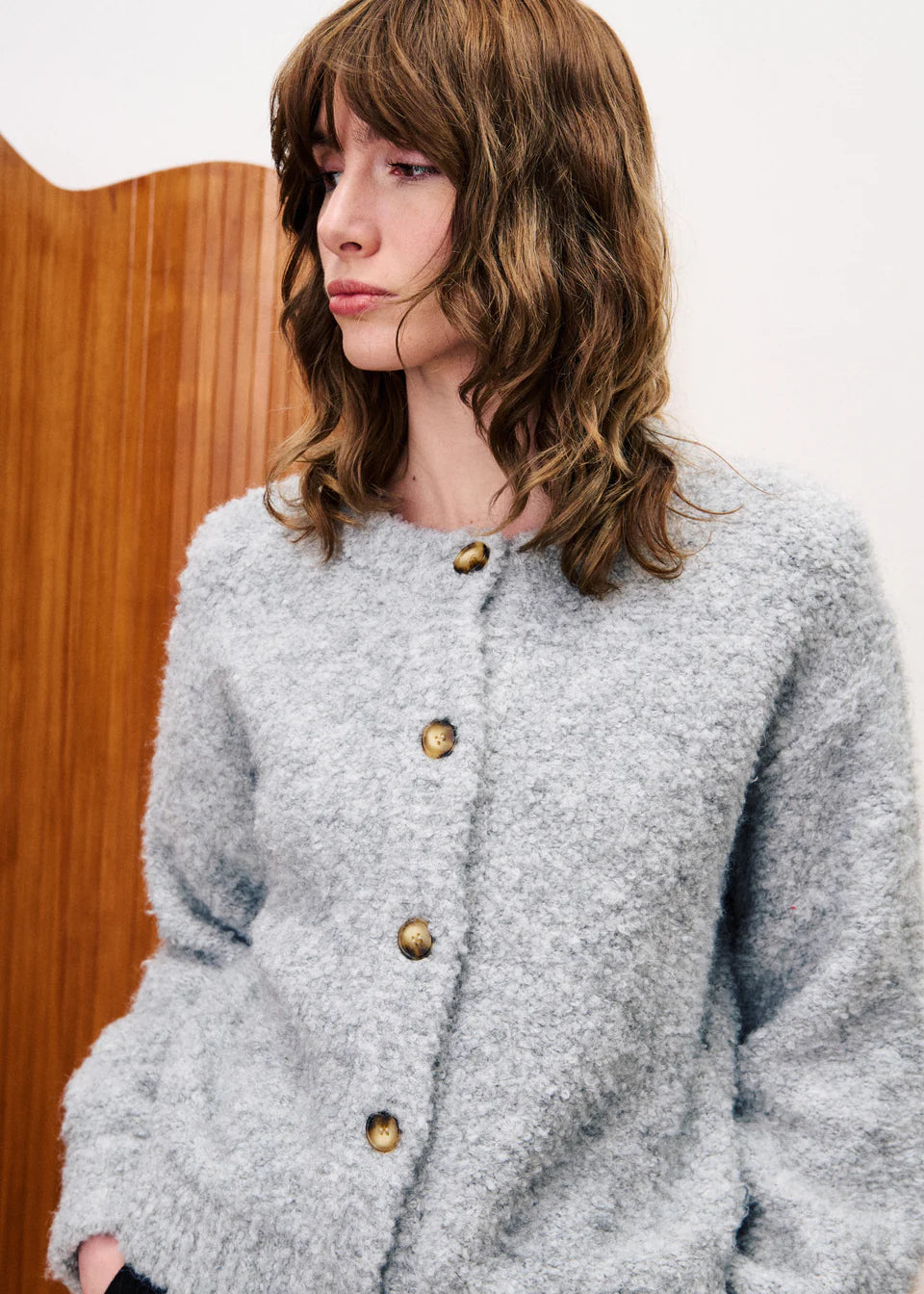 FRNCH Selkirk Cardigan - Grey