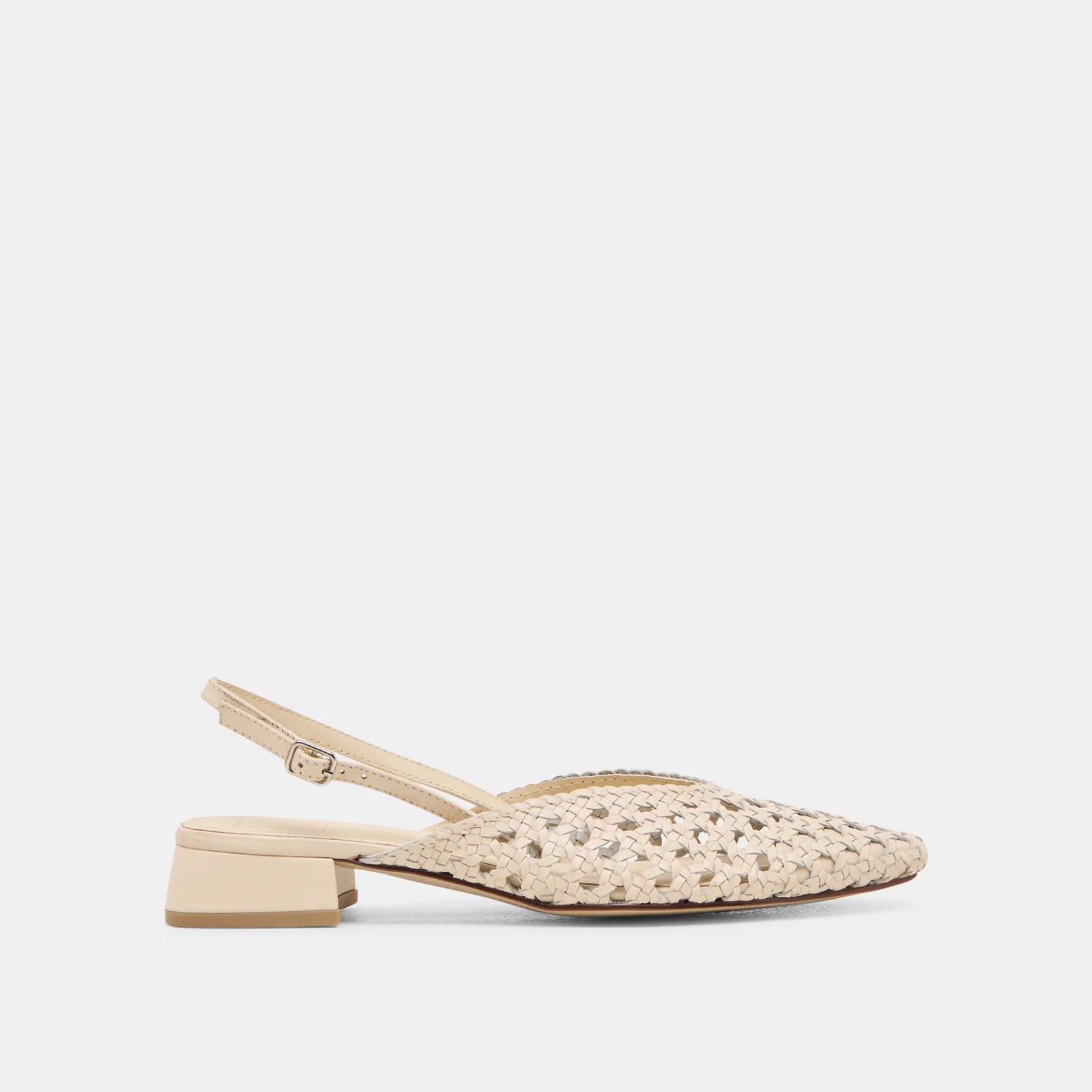 Dolce Vita Birdie Woven Flats - Off White Leather