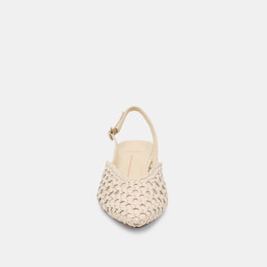 Dolce Vita Birdie Woven Flats - Off White Leather