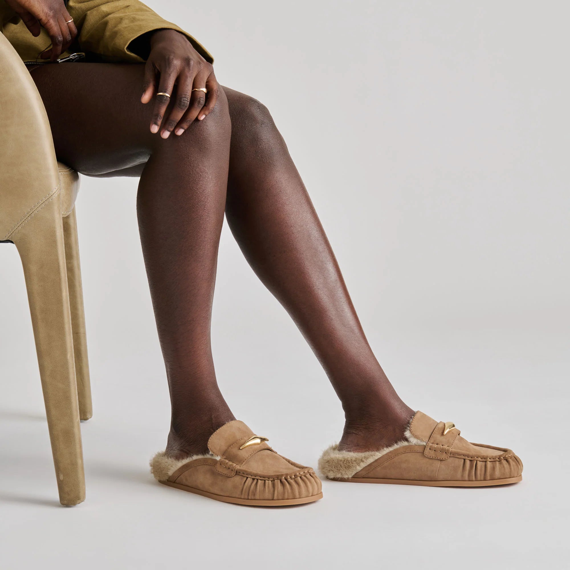 Dolce Vita Jodero Plush Flats - Mushroom Suede