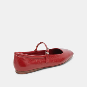 Dolce Vita Reyes Ballet Flats - Red Crinkle Patent