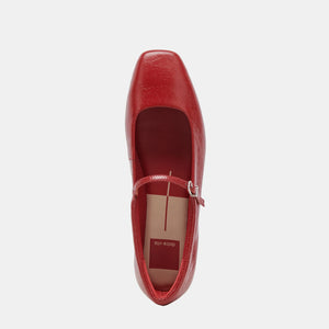 Dolce Vita Reyes Ballet Flats - Red Crinkle Patent